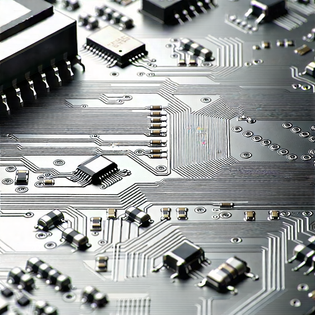 Tech Etching: Close-up of electronic circuit