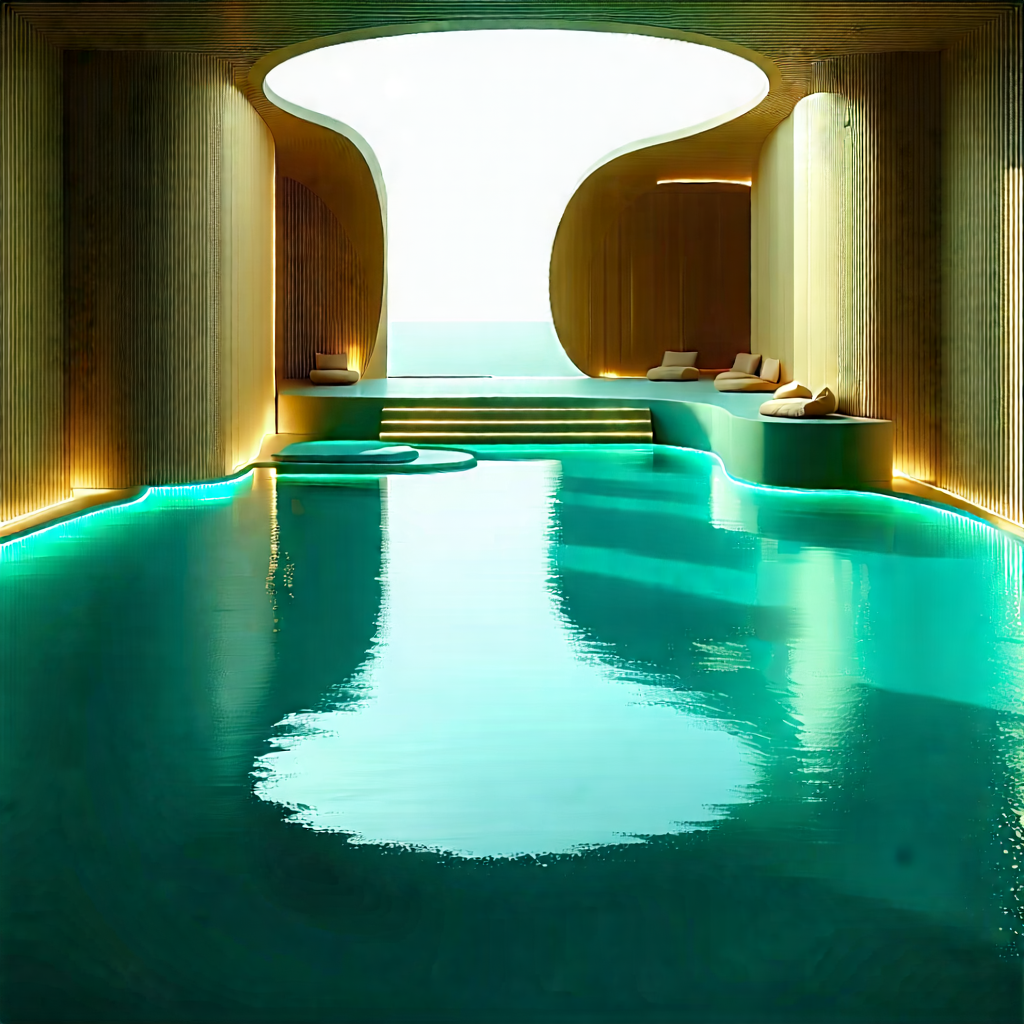 Lifestyle Blueprint Style: Wellness Scene With Meditation Space With Large, Modern