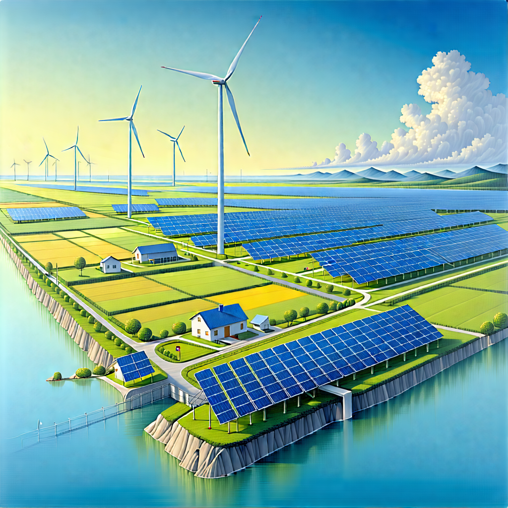 Tech Pastel Drawing: Innovative Renewable Energy (design:1.12) With Painting Small
