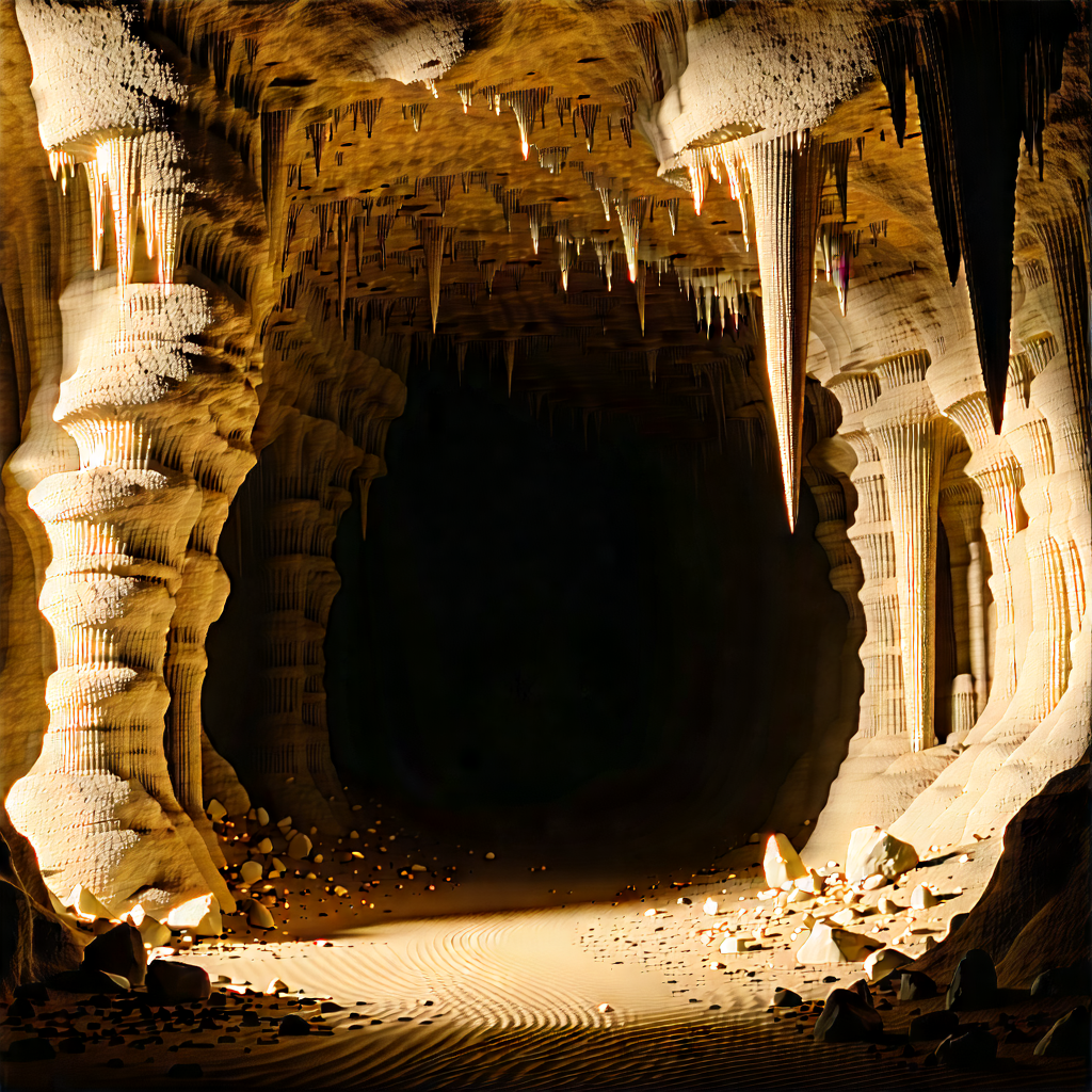 Nature Octane Render: Cave Entrance In Dry Season With Cave Tunnel