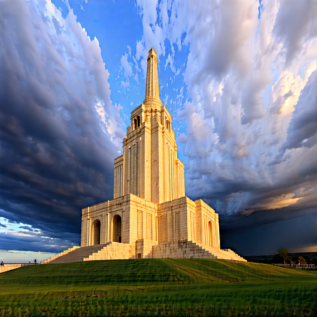 Urban Commercial Photography: Historic Monument With Dramatic Clouds With Large White