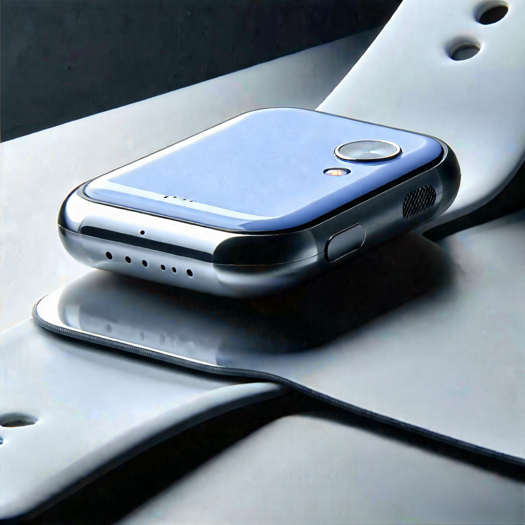 Tech Macro Photography: Innovative Wearable (device:1.16) Design With Blue Cell
