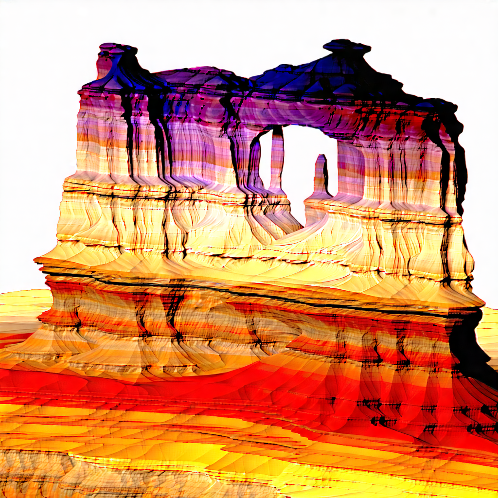 Nature Geometric Design: Rock Formation In Autumn Colors With Colorful, Abstract