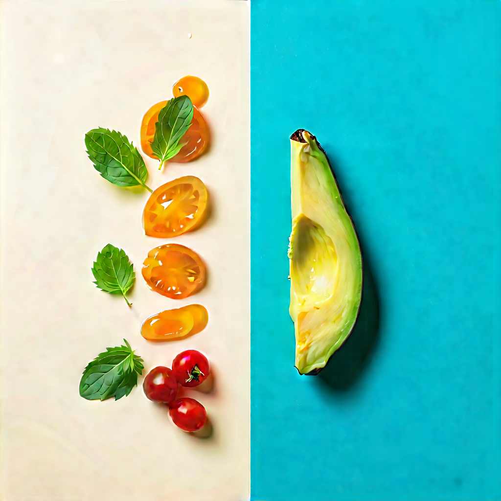 Abstract Food Photography: Duality Represented Through Negative Space With Table Variety