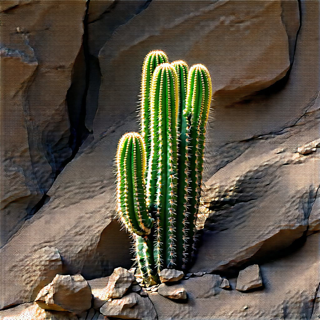 Nature Aerial Photography: Cactus In Rocky Terrain With Cactus Growing