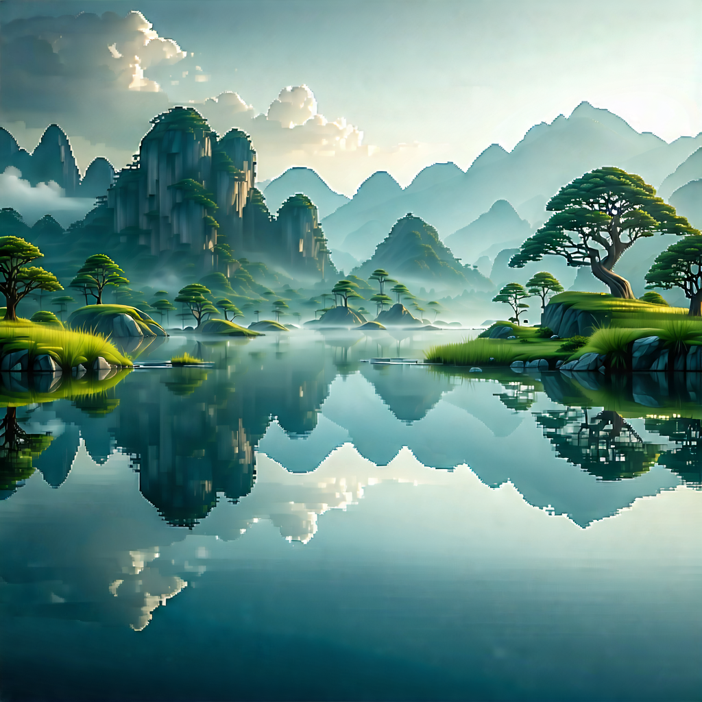 Tech Landscape Photography: Innovative Communication Tool (design:1.13) With Serene Mountain