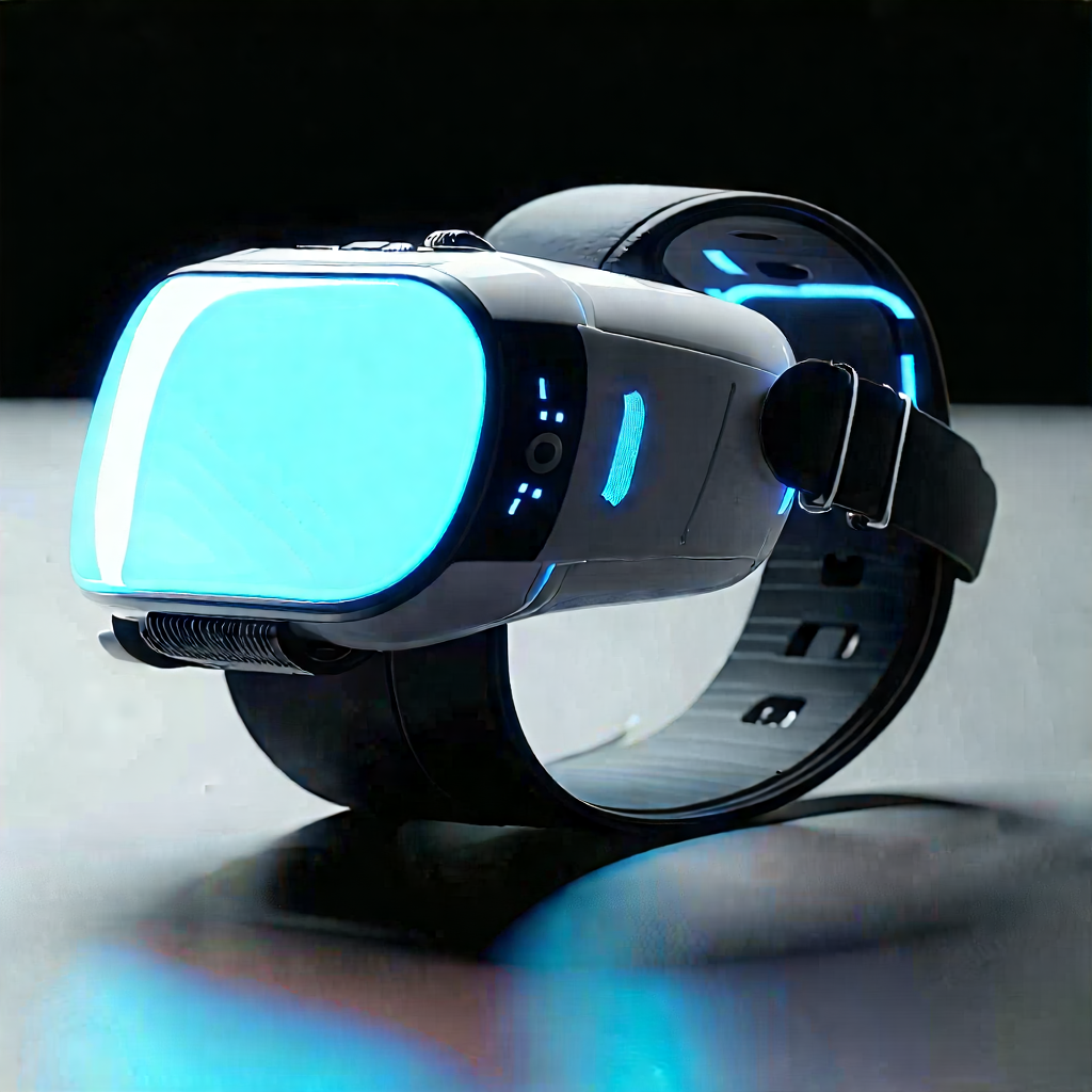 Tech Matte Painting: Innovative Wearable (device:1.18) Design With Close-up Virtual