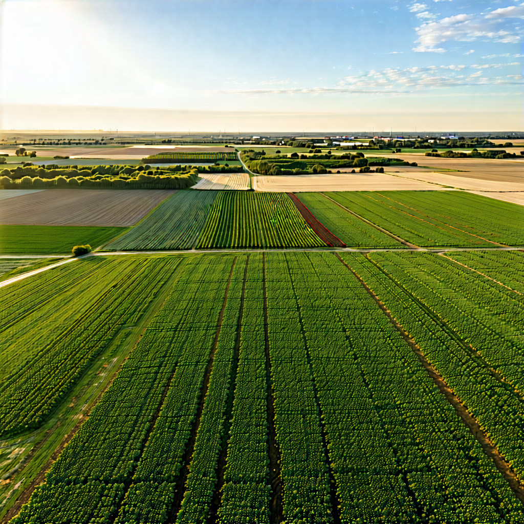 Nature Long Exposure Photography: Aerial view of agricultural fields