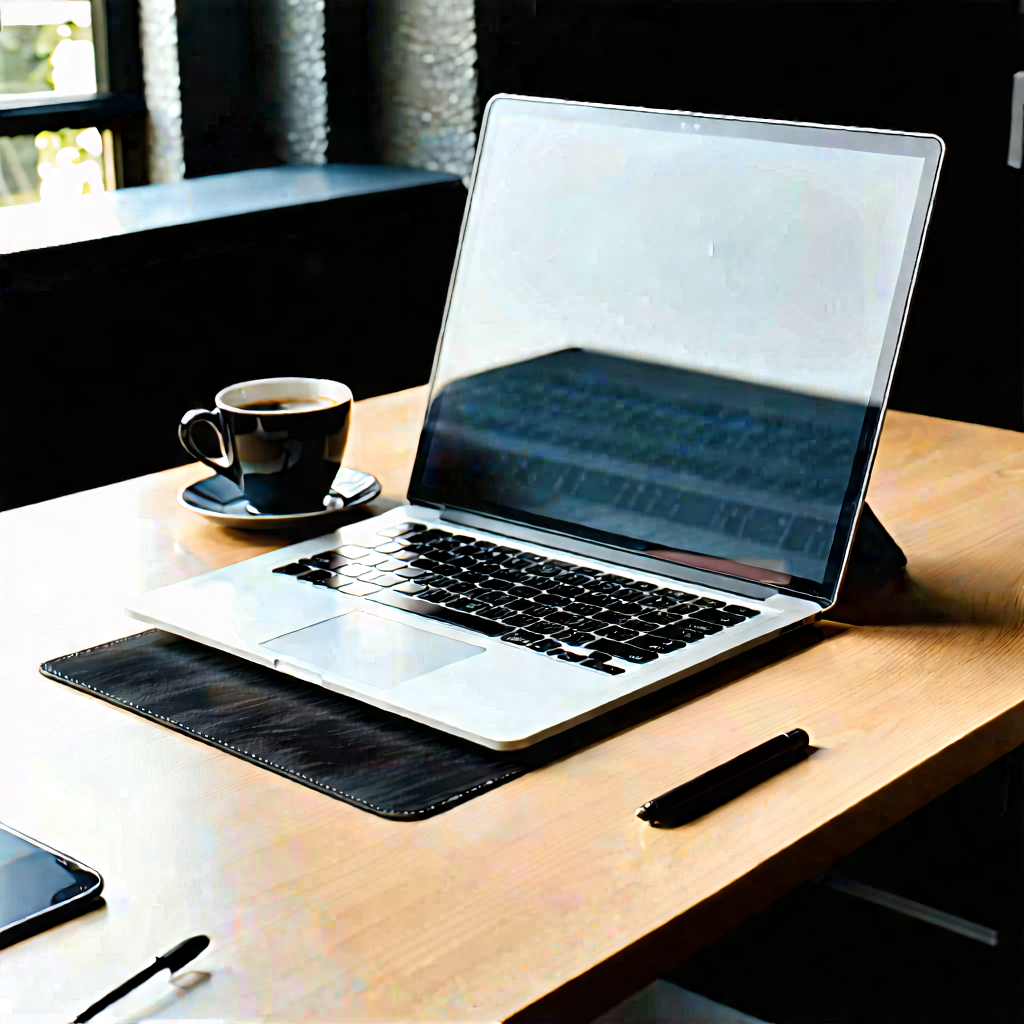 Business Advertising Photography: Workplace With Laptop And Coffee On Desk With Laptop Computer
