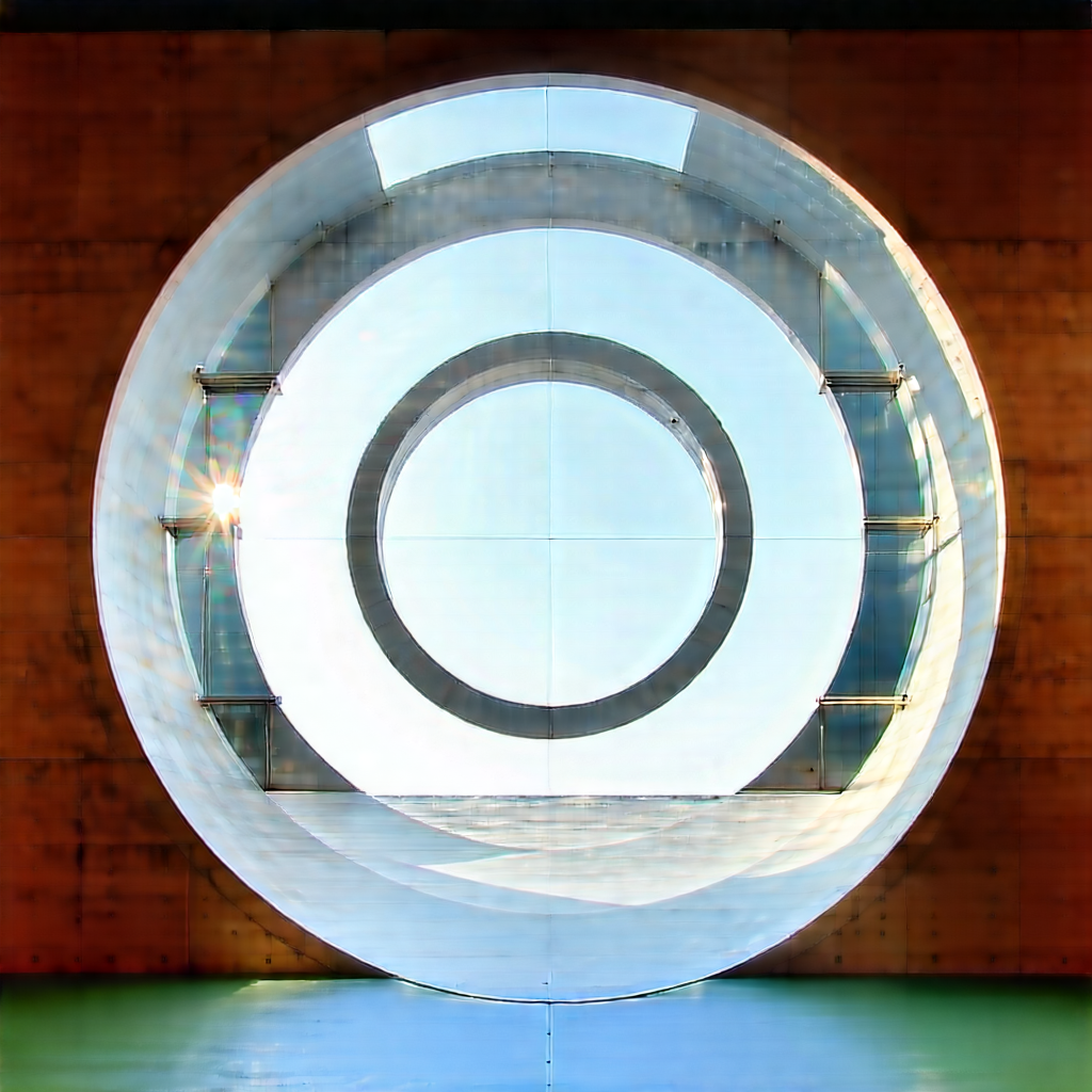Abstract Architectural Photography: Concentric Circles With Translucent Layers With Large, Circular