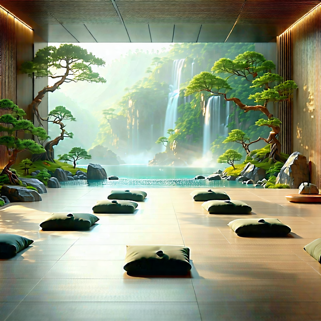 Lifestyle Tilt-shift Photography: Wellness Scene With Meditation Space With Image, There