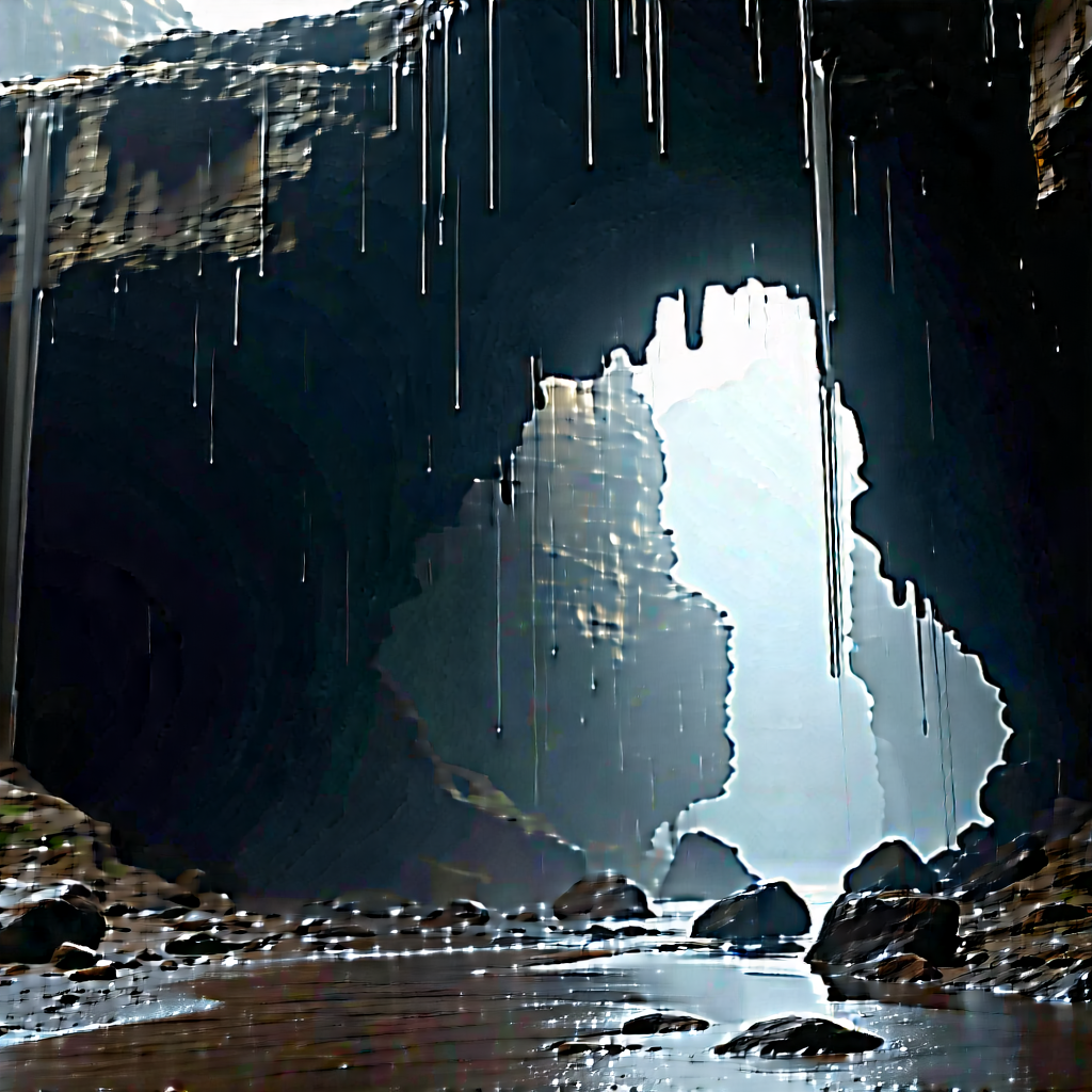 Nature Editorial Photography: Cave Entrance In Rainy Season With Image, There