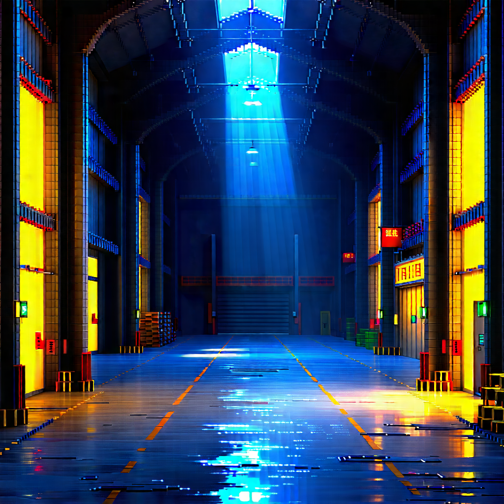 Urban Voxel Art: Converted Warehouse With Dramatic Lighting With Image, There