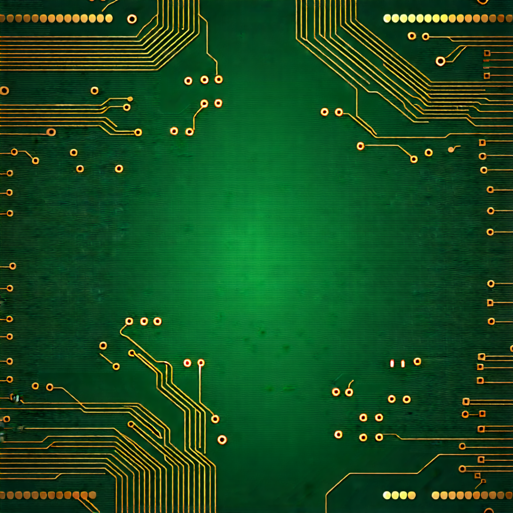 Tech Flat Design: Circuit board with digital particles