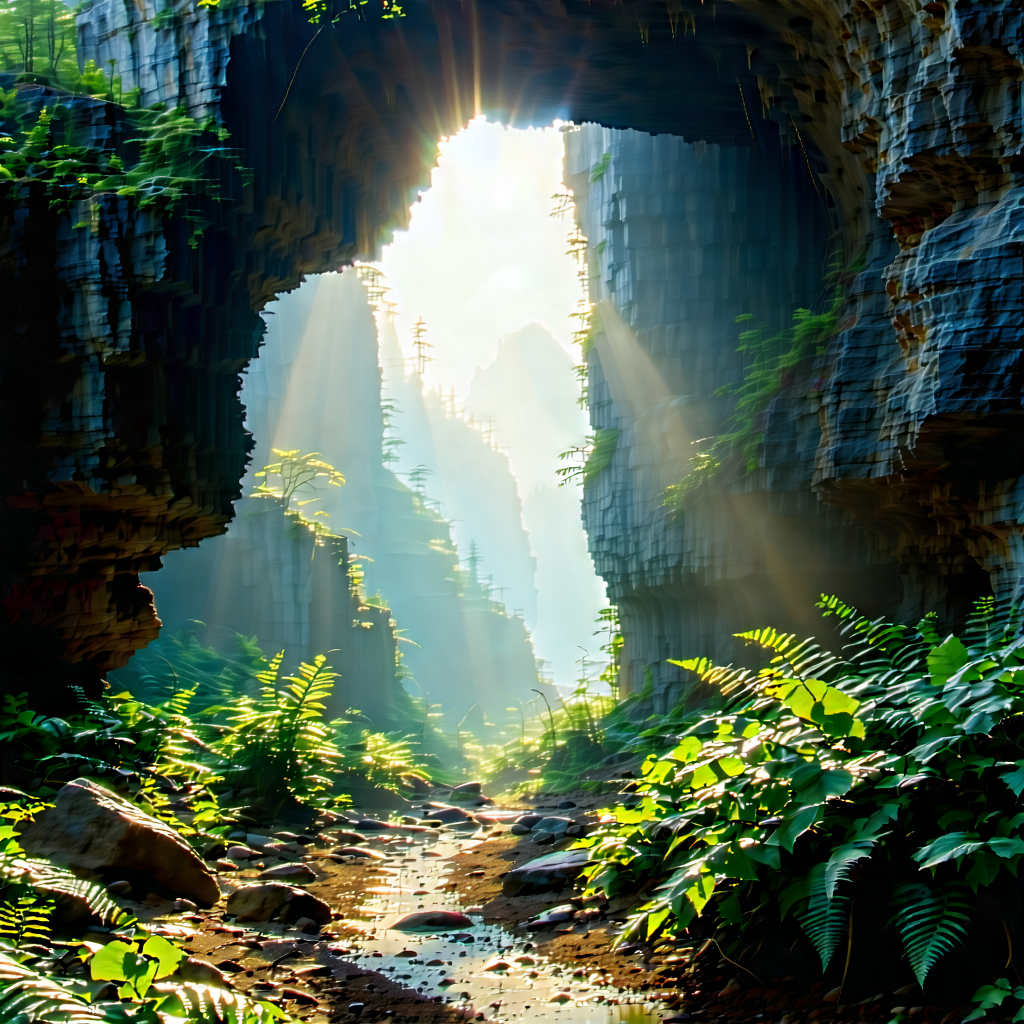 Nature Abstract Design: Natural arch in summer