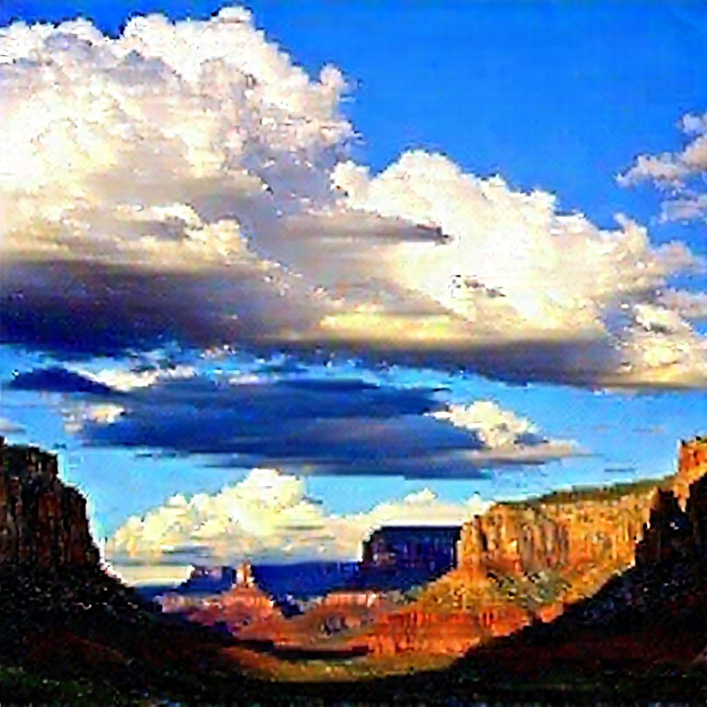 Nature Tilt-shift Photography: Dramatic Clouds Over Canyon Floor With Beautiful Landscape