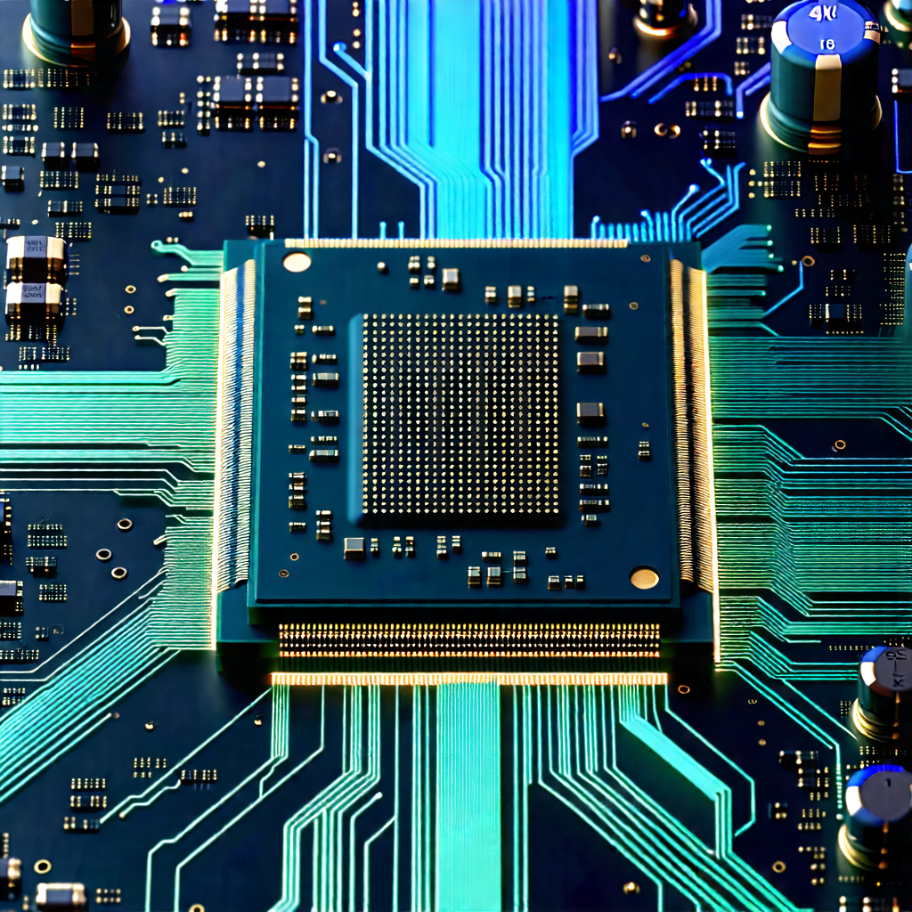Tech Long Exposure Photography: Close-up of microprocessor