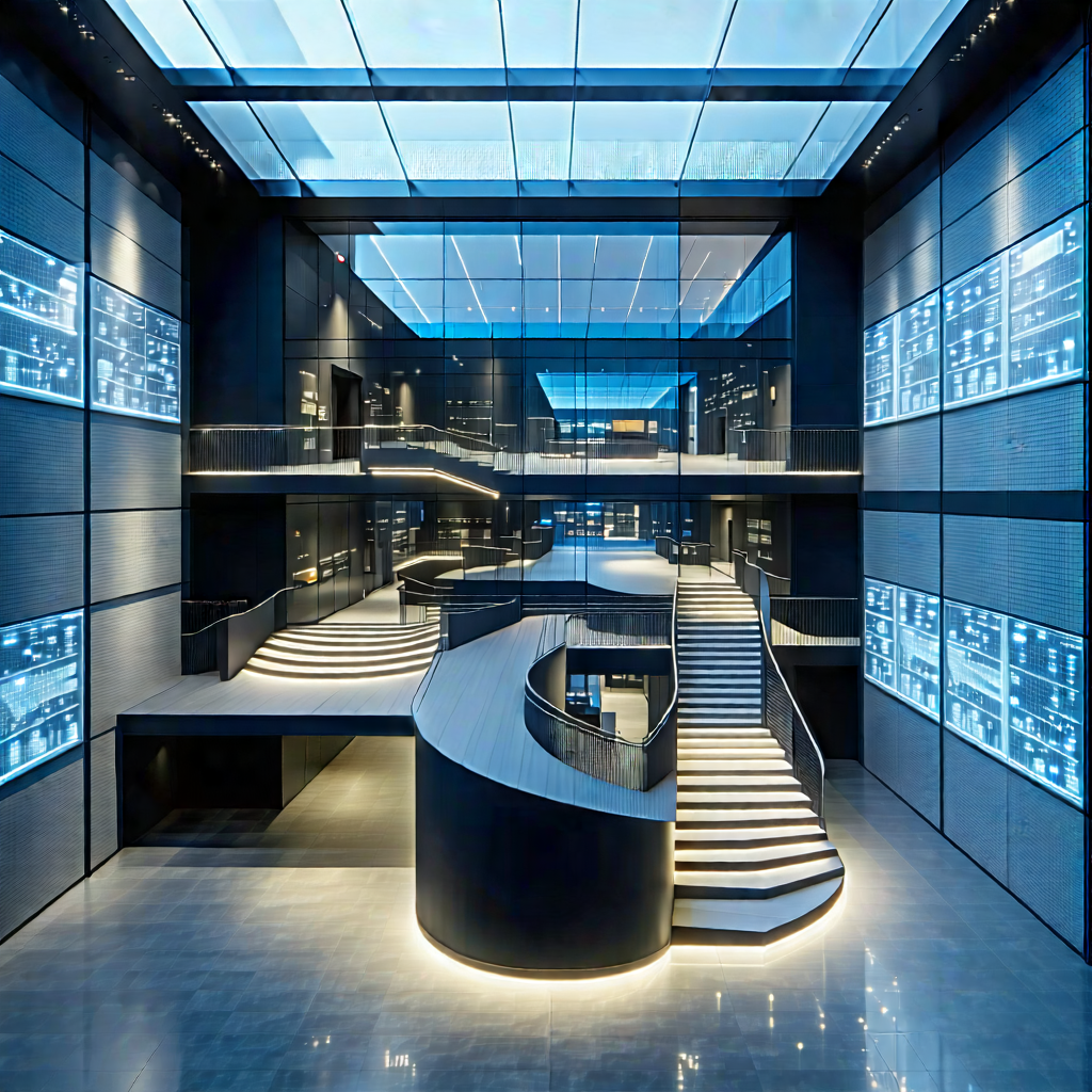 Tech Aerial Photography: Educational Technology In Research Center With Image, There