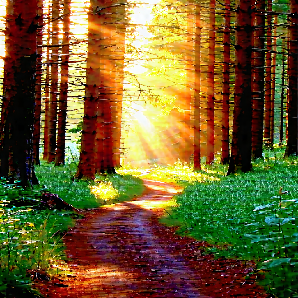 Nature Hdr Photography: Path Through Dense Forest With Beautiful Forest