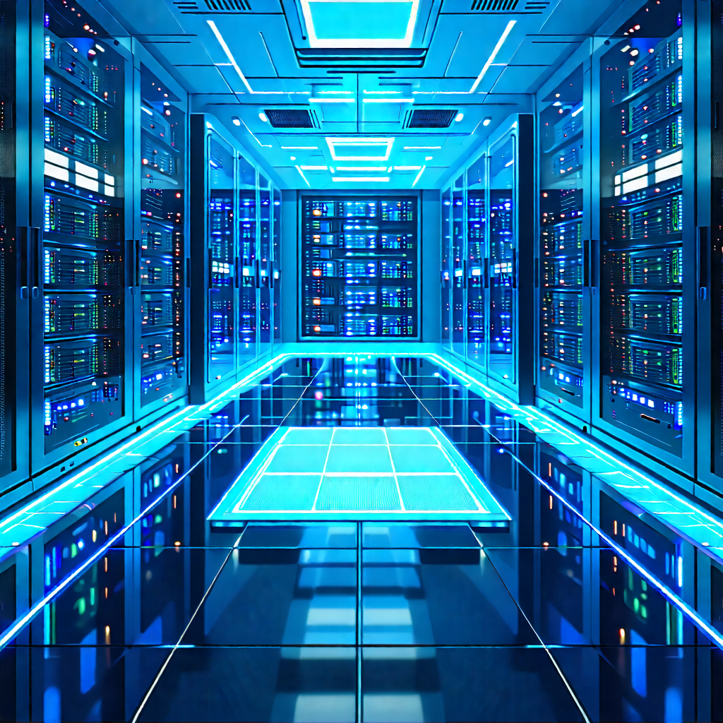 Tech Low Poly: Futuristic Server Room With Image, There