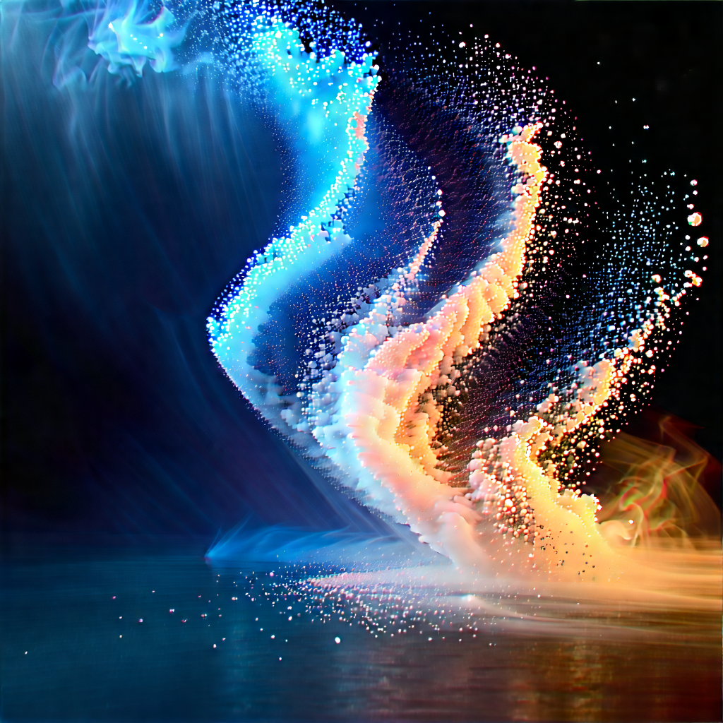 Abstract Aerial Photography: Particle Movement Captured In Abstract Form With Colorful Abstract
