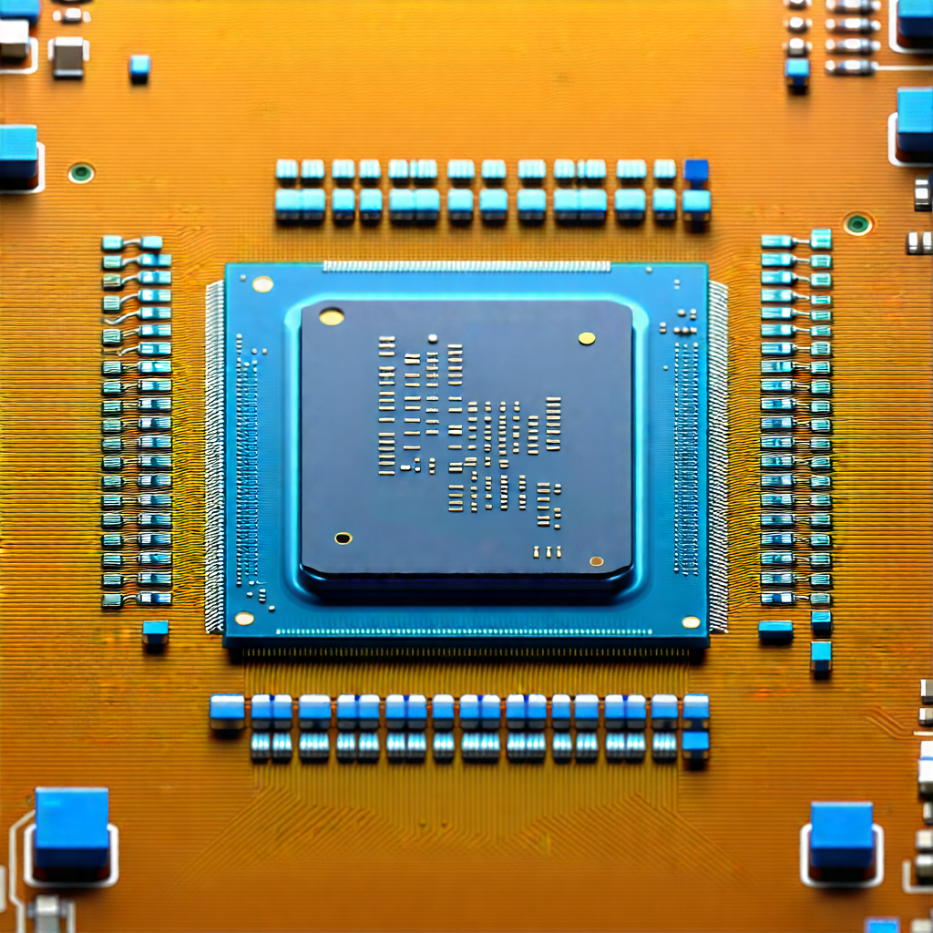 Tech Digital Art: Close-up of microprocessor