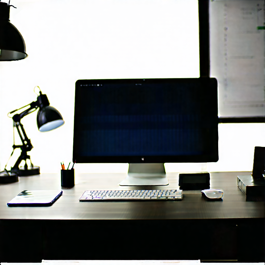 Business Commercial Photography: Workplace with digital devices on desk