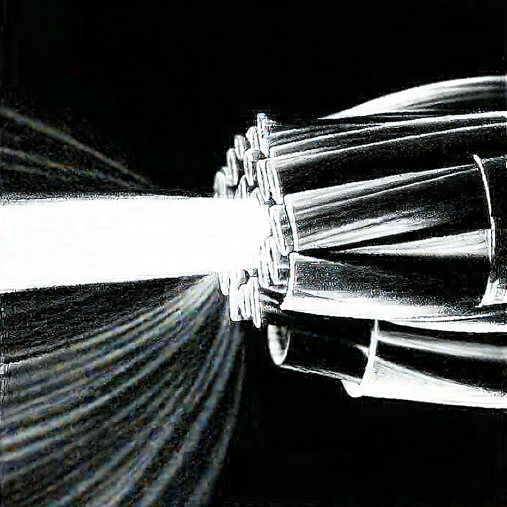 Tech Charcoal Drawing: Close-up Of Fiber Optic Cables With Black White