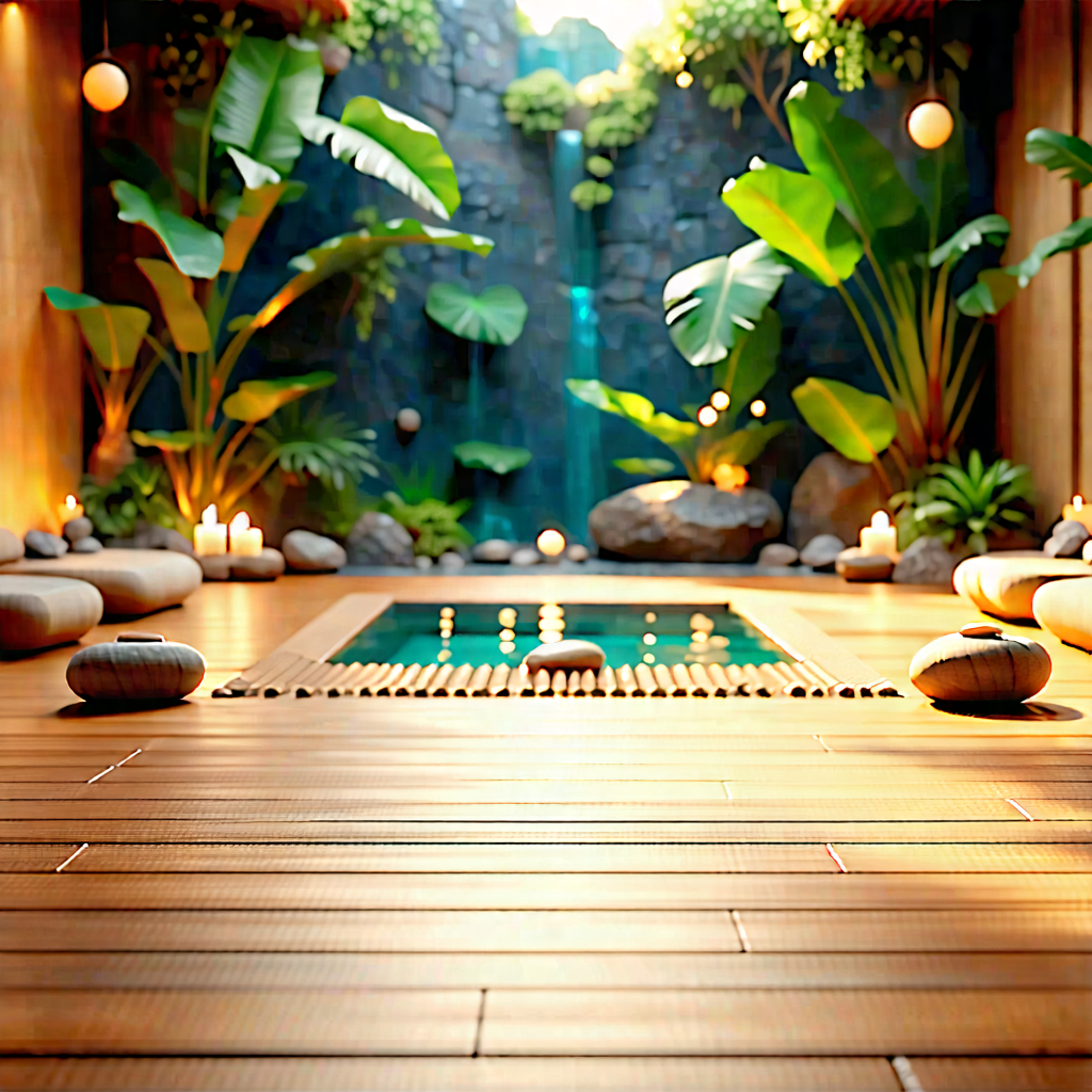 Lifestyle Concept Art: Wellness Scene With Meditation Space With Beautifully Designed