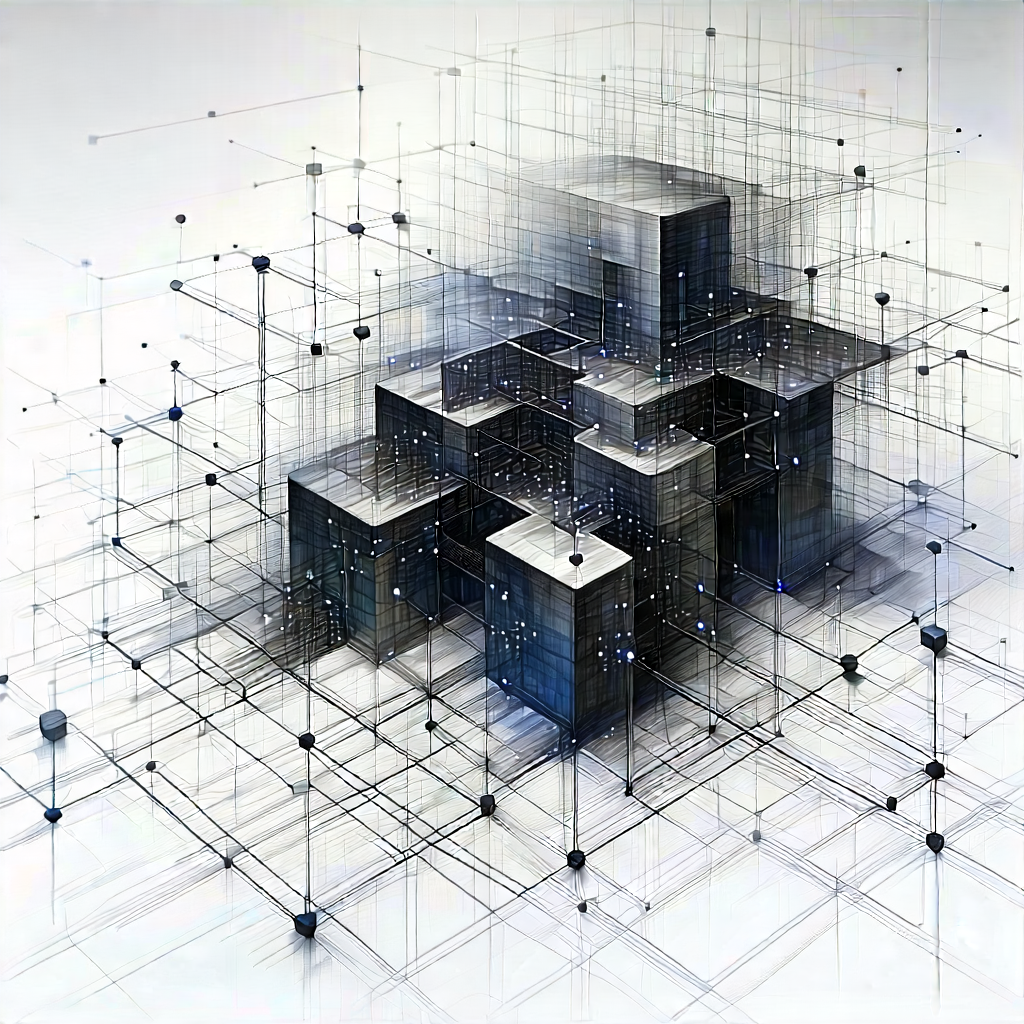 Tech Charcoal Drawing: Blockchain Network Visualization With Image, There