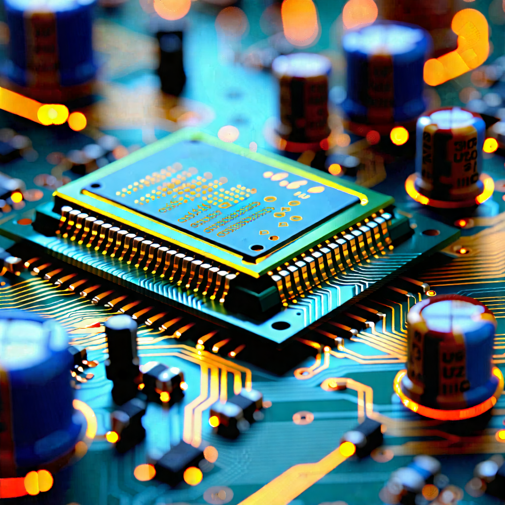 Tech Macro Photography: Close-up of electronic circuit