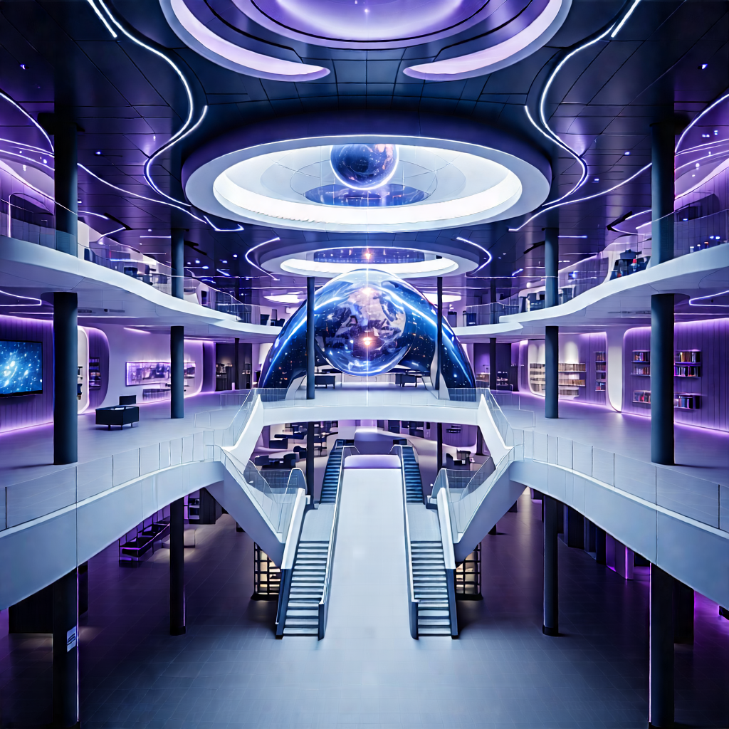 Tech Drone Photography: Futuristic Innovation Hub With Black White
