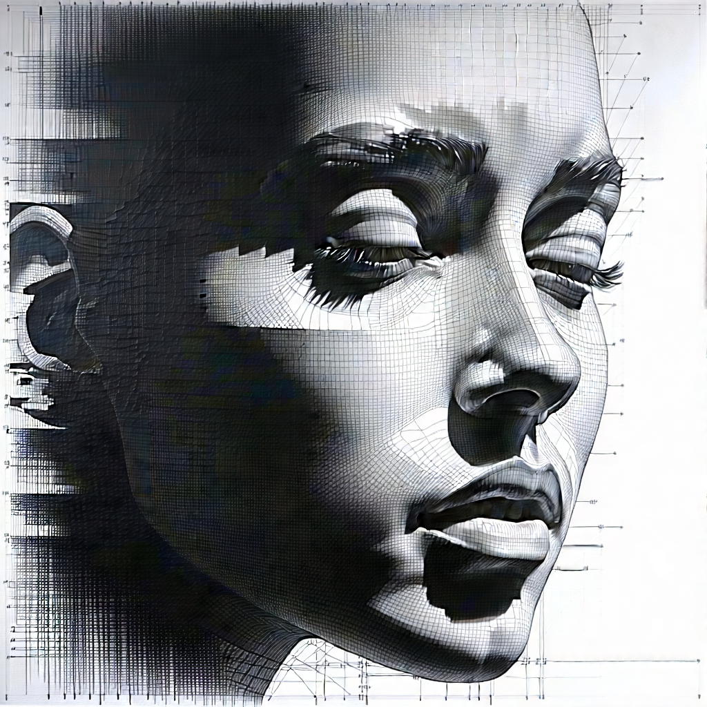 Tech Charcoal Drawing: Machine learning visualization