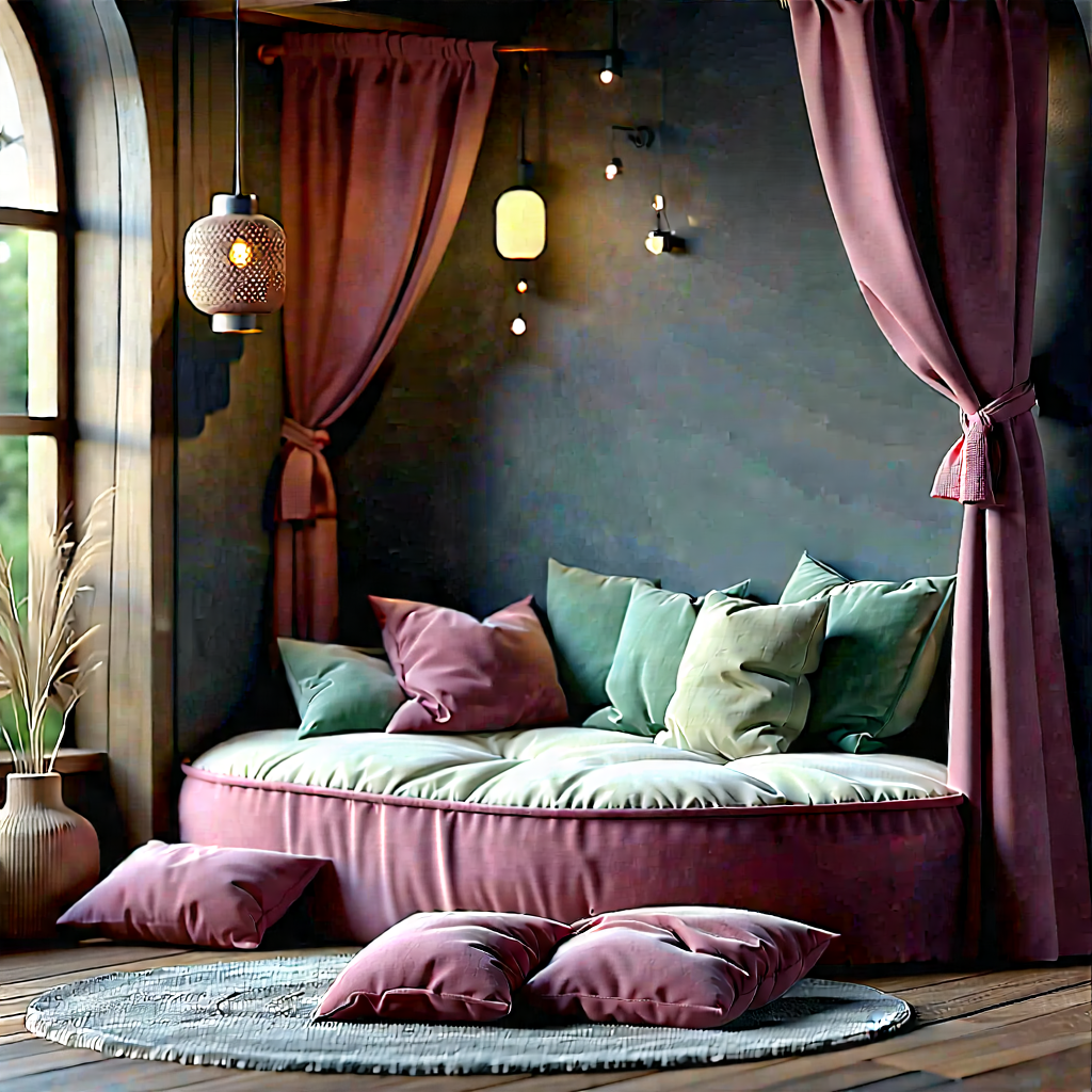 Lifestyle 3d Render: Reading Nook With Comfortable Textiles With Image, There