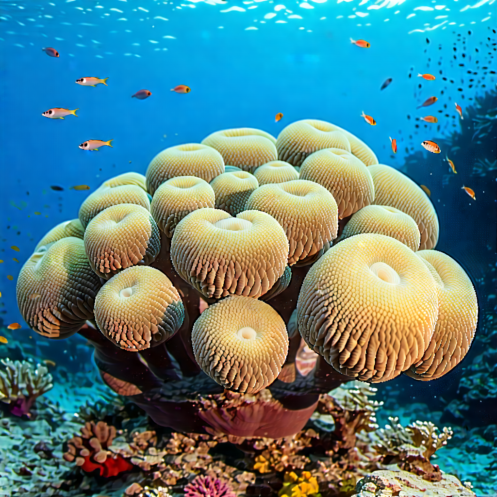 Nature Tilt-shift Photography: Coral Reef In Dry Season With Vibrant Underwater