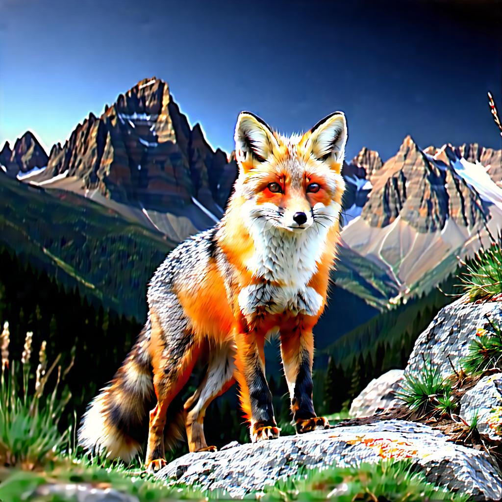 Nature Long Exposure Photography: Fox In Mountain Terrain With Standing Rocky