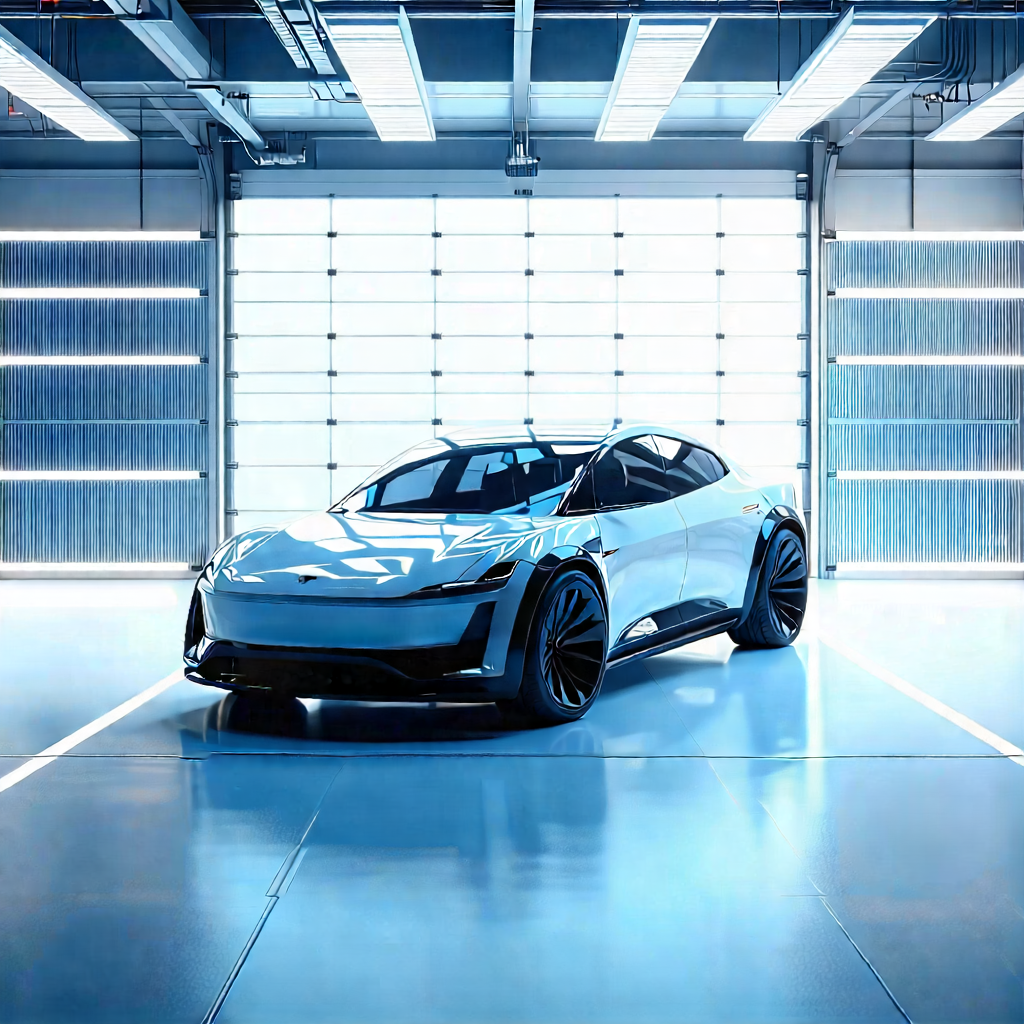 Tech Professional Photography: Automotive Technology In Manufacturing Facility With Sleek, Futuristic