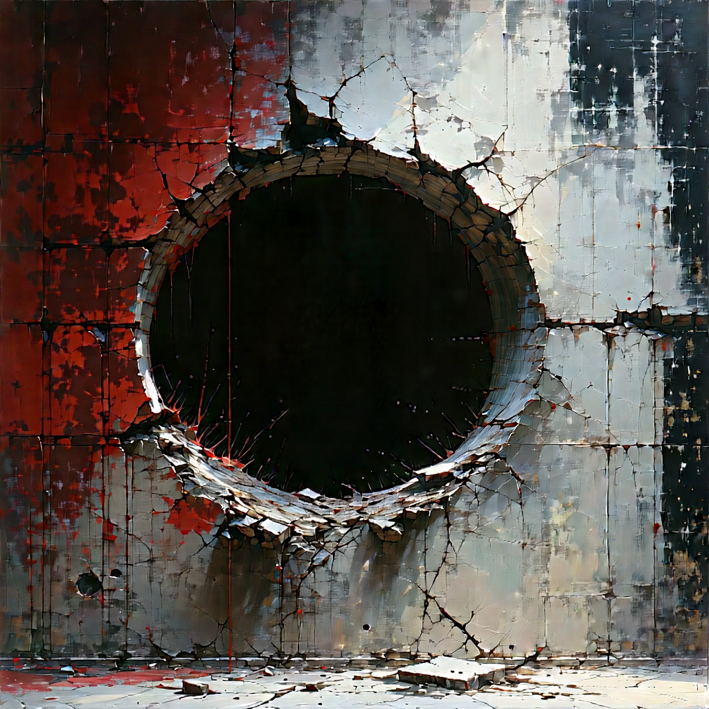 Abstract Lithograph: Decay Represented Through Textural Contrasts With Large, Open