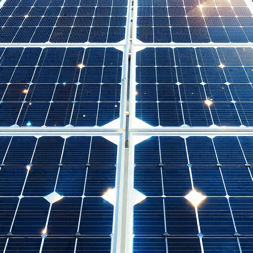 Tech Professional Photography: Solar Panel With Digital Particles With Large Solar