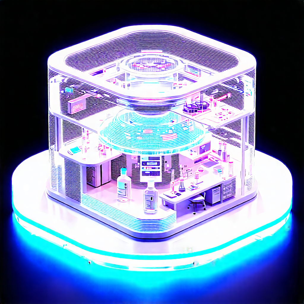 Tech Isometric Design: Futuristic research laboratory
