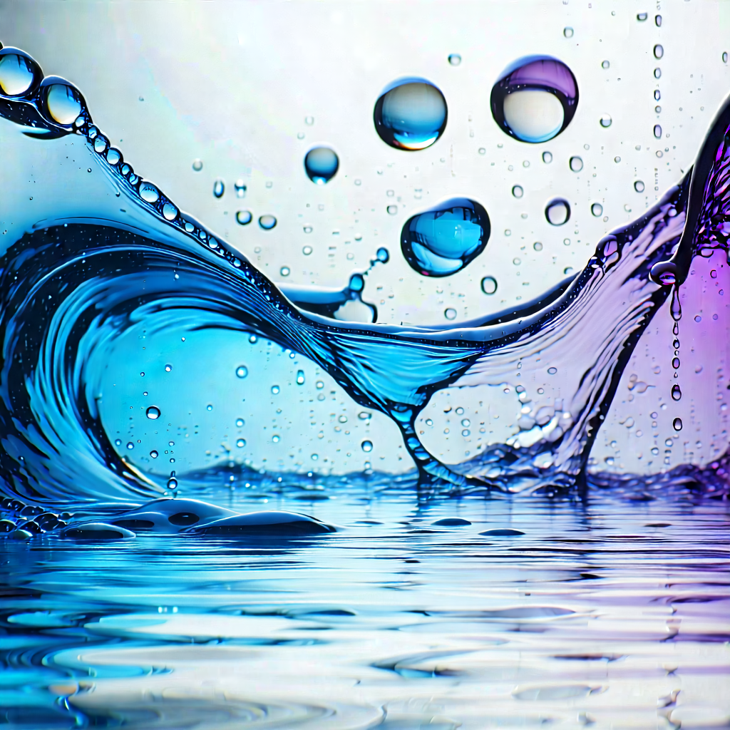 Abstract Macro Photography: Liquid Arrangement With Balance With Blue Purple