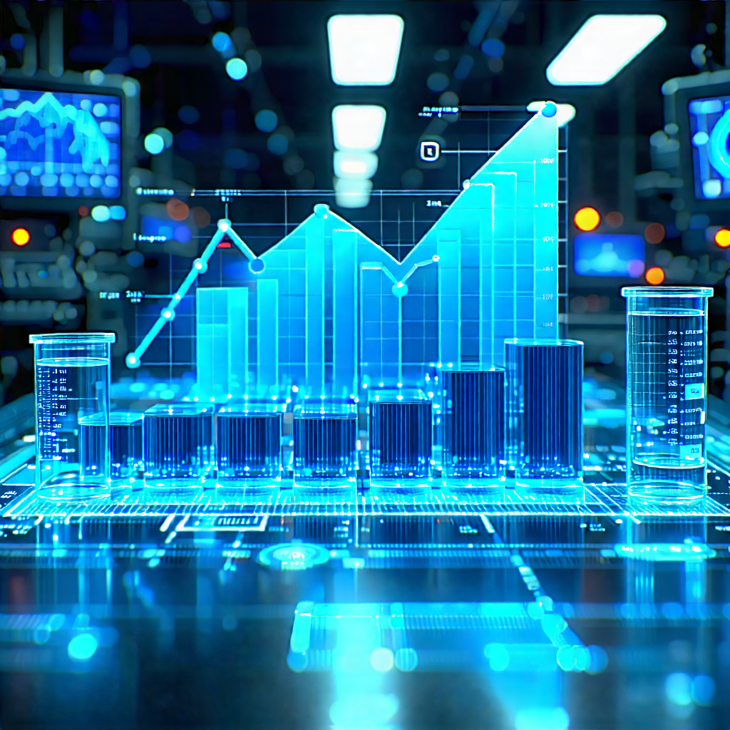 Tech Cinema 4d: Financial Technology In (modern:1.32) Laboratory With Large, Blue