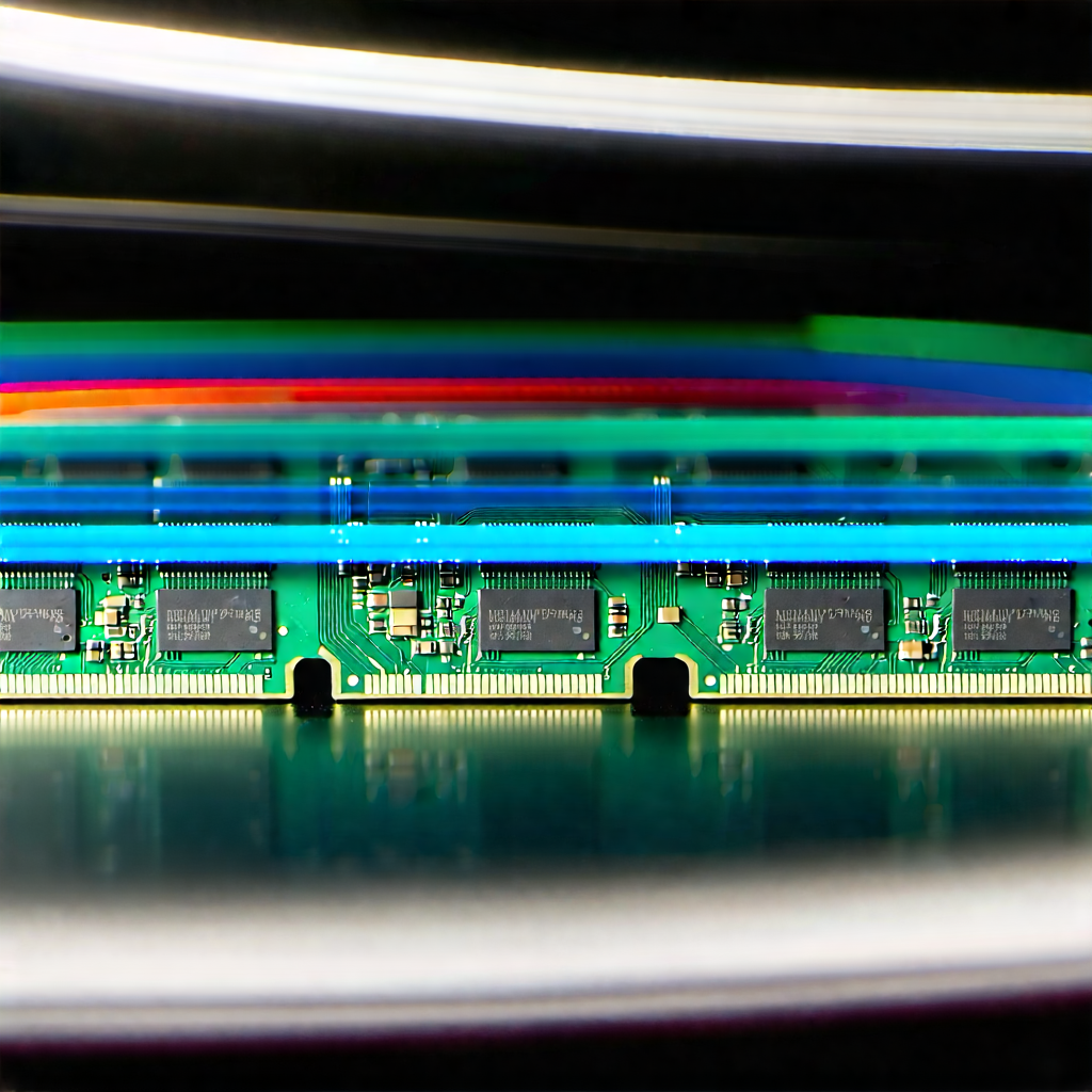 Tech Long Exposure Photography: Close-up of memory module