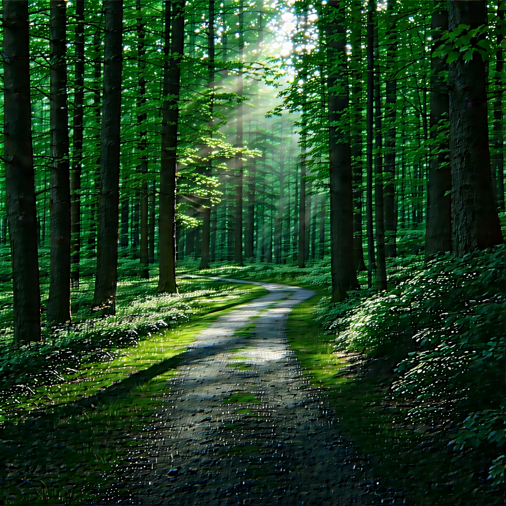 Nature Architectural Photography: Path Through Dense (forest:1.31) With Image, There