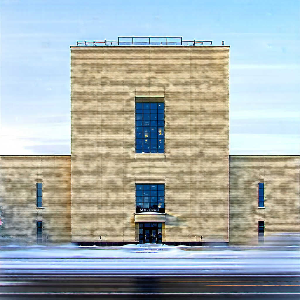 Urban Tilt-shift Photography: Famous (building:1.12) With (snow:1.32) Covering With Large Brick