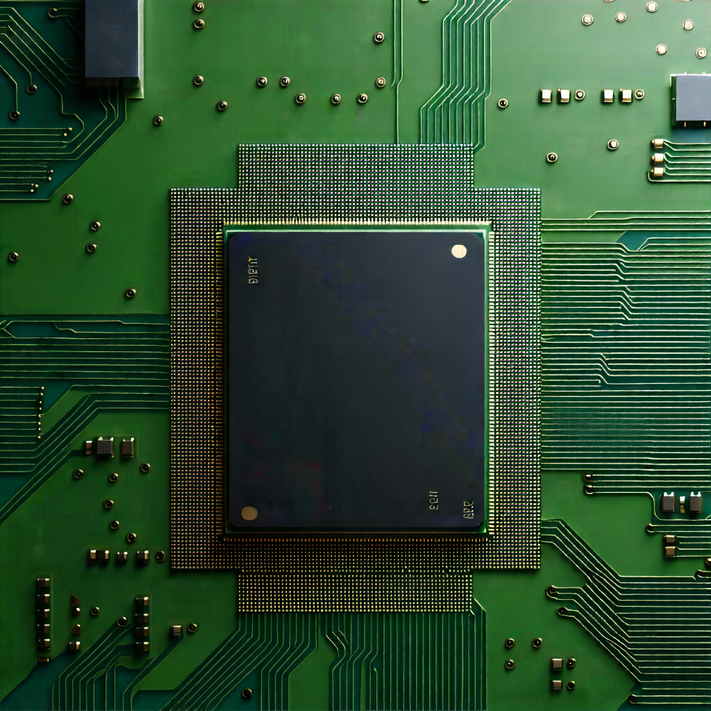 Tech Minimalist Design: Close-up of microprocessor