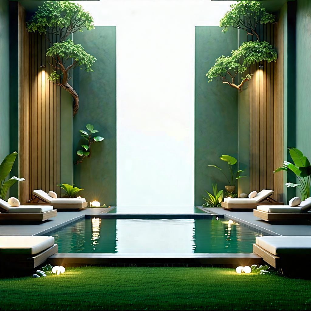 Lifestyle Cinema 4D: Wellness scene with meditation space