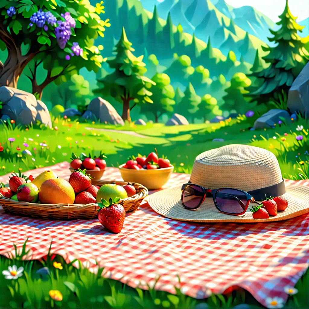 Lifestyle Blueprint Style: Summer Picnic During Holiday Season With Image, There