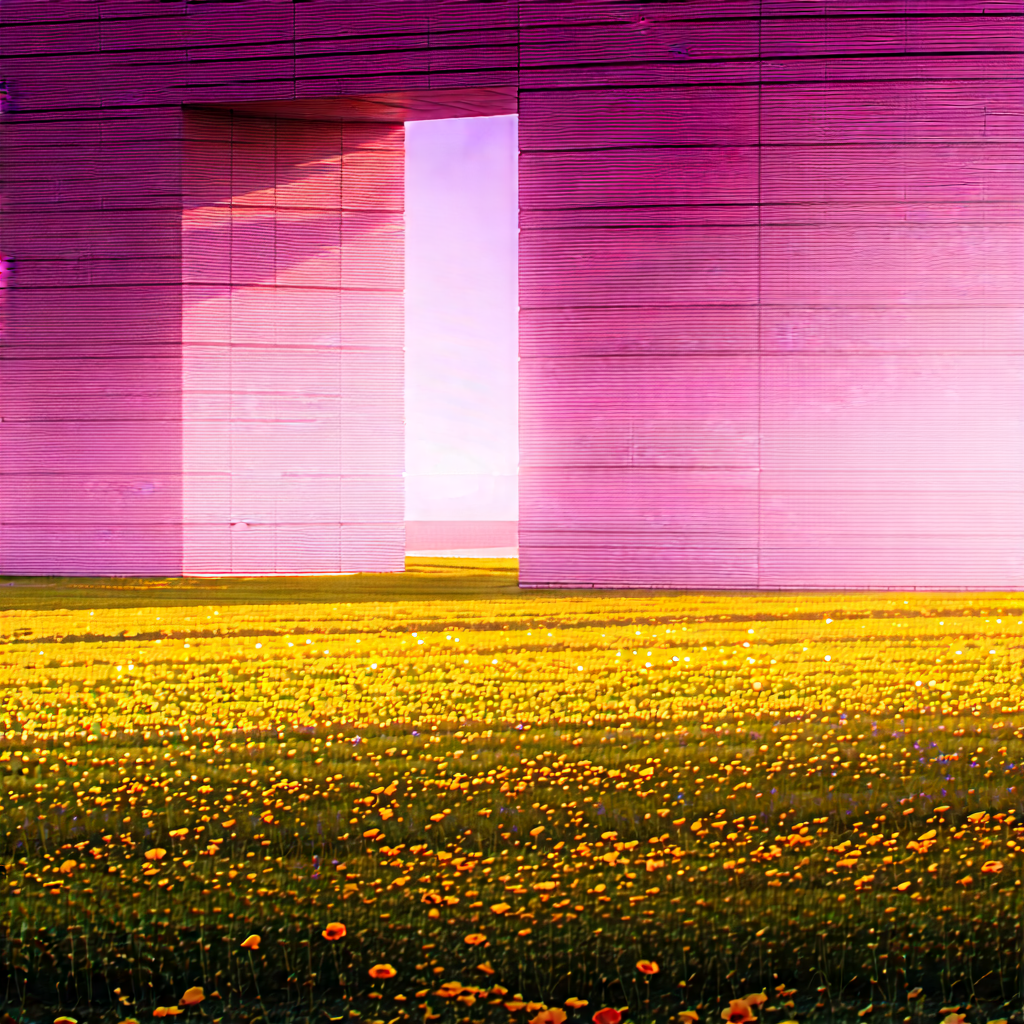 Nature Architectural Photography: Meadow During Golden Hour With Large, Open
