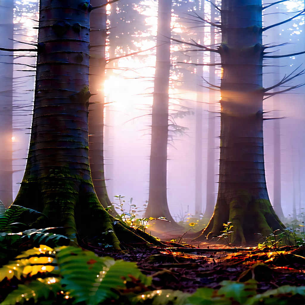 Nature Landscape Photography: Forest scene during foggy morning